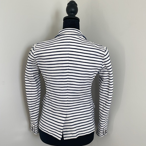 J. CREW NAUTICAL NAVY BLUE/WHITE BLAZER JACKET SIZE XXS - Picture 8 of 11